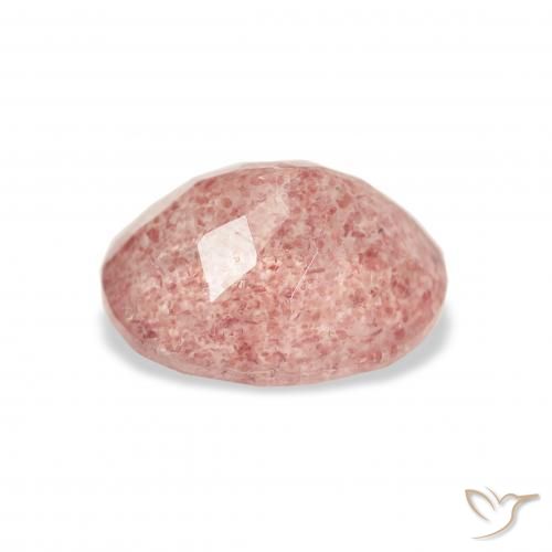 Strawberry Quartz Gemstone in 11 x 9 mm (calibrated) Size for Sale, Strawberry Quartz Stone in Medium Light-Pink Color