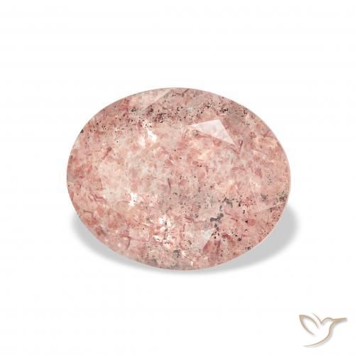 3.43 ct Pink Strawberry Quartz Stone, Natural Strawberry Quartz in Oval Facet Shape for Sale