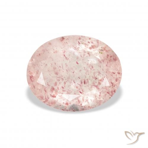 2.82ct Natural Medium Pink Strawberry Quartz, Oval, Transparent