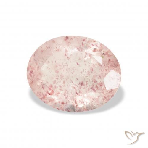 2.82 ct Pink Strawberry Quartz Stone, Natural Strawberry Quartz in Oval Facet Shape for Sale