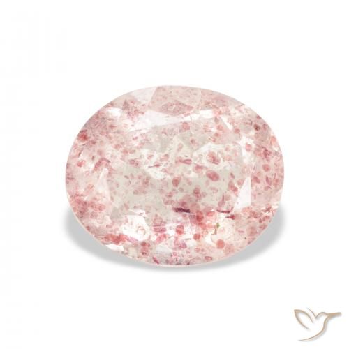 3.35ct Natural Earthy Pink Strawberry Quartz, Oval, Transparent