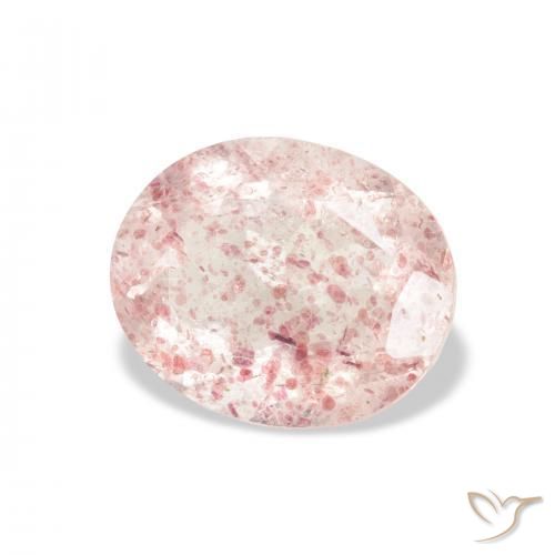 3.35 ct Pink Strawberry Quartz Stone, Natural Strawberry Quartz in Oval Facet Shape for Sale