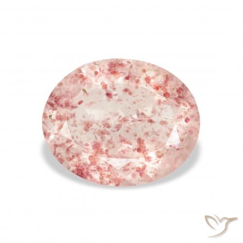 2.87ct Natural Light Pink Strawberry Quartz, Oval, Transparent