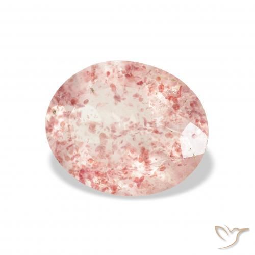 2.87 ct Pink Strawberry Quartz Stone, Natural Strawberry Quartz in Oval Facet Shape for Sale