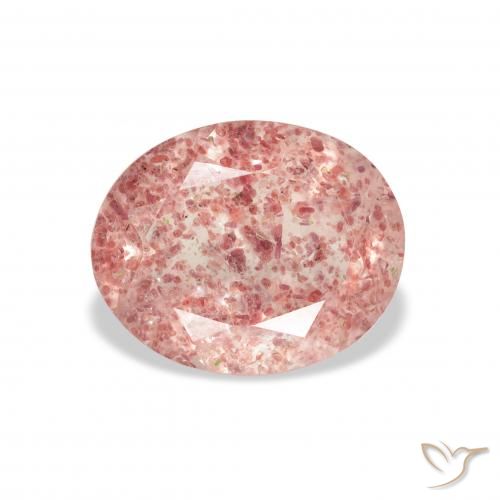 2.98ct Natural Light Rose Pink Strawberry Quartz, Oval, Transparent