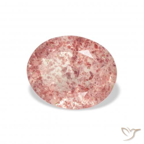 2.98 ct Pink Strawberry Quartz Stone, Natural Strawberry Quartz in Oval Facet Shape for Sale