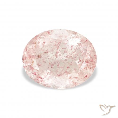 3.32ct Natural Orange Pink Strawberry Quartz, Oval, Transparent