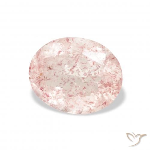 3.32 ct Pink Strawberry Quartz Stone, Natural Strawberry Quartz in Oval Facet Shape for Sale