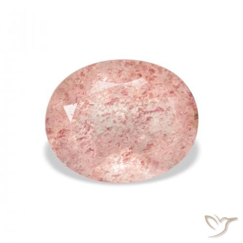 3.79ct Natural Salmon Pink Strawberry Quartz, Oval, Transparent
