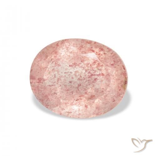 3.79 ct Pink Strawberry Quartz Stone, Natural Strawberry Quartz in Oval Facet Shape for Sale