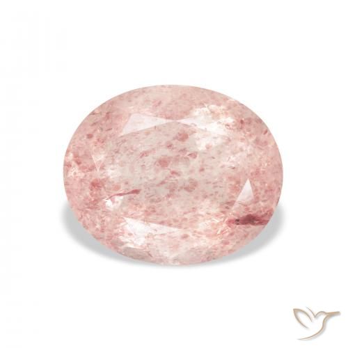 3.76ct Natural Salmon Pink Strawberry Quartz, Oval, Transparent