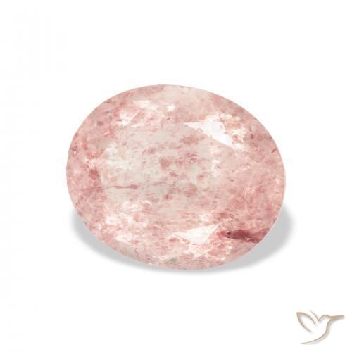3.76 ct Pink Strawberry Quartz Stone, Natural Strawberry Quartz in Oval Facet Shape for Sale