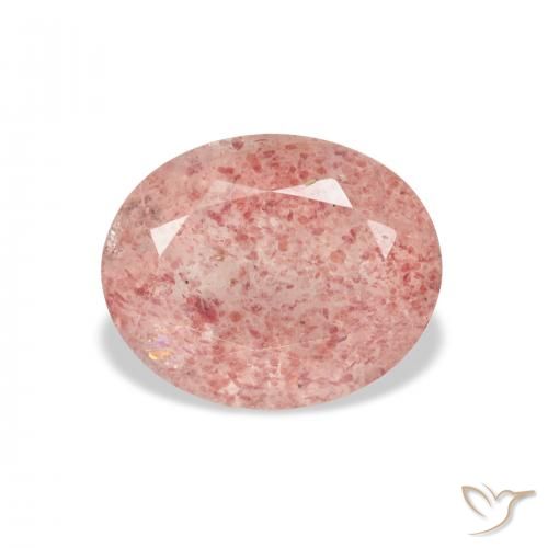3.58ct Natural Medium Light-Pink Strawberry Quartz, Oval, Transparent