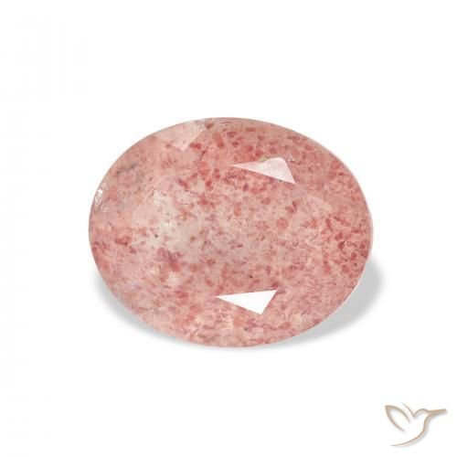 3.58 ct Pink Strawberry Quartz Stone, Natural Strawberry Quartz in Oval Facet Shape for Sale