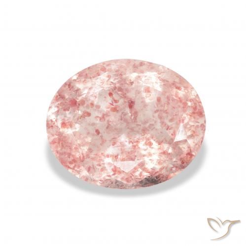 3.65ct Natural Light Pink Strawberry Quartz, Oval, Transparent