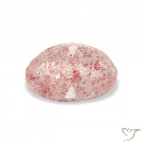 Strawberry Quartz Gemstone in 11 x 9 mm (calibrated) Size for Sale, Strawberry Quartz Stone in Light Pink Color