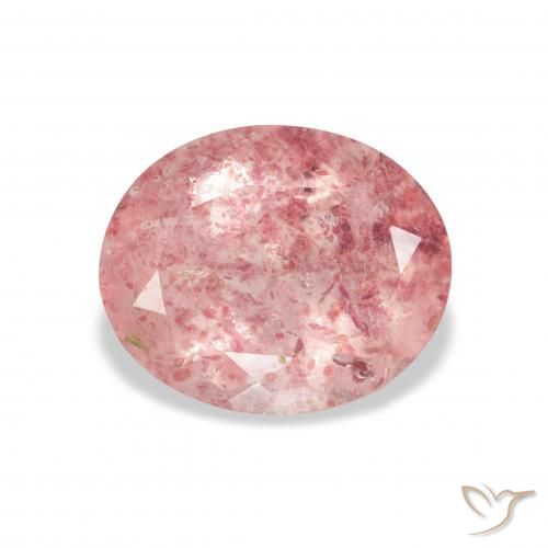 3.50ct Natural Light Pink Strawberry Quartz, Oval, Transparent