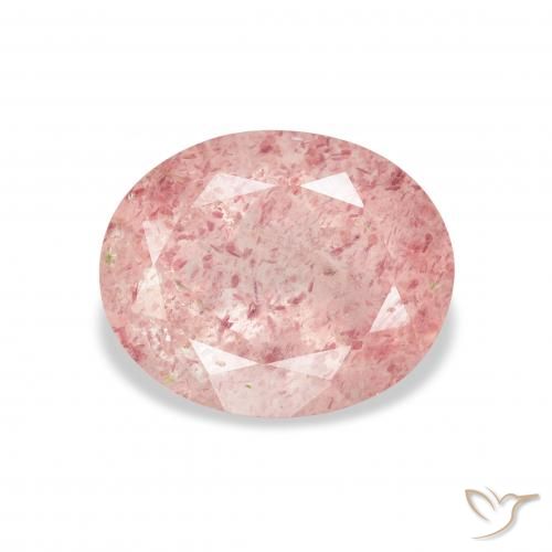 3.54ct Natural Light Hot Pink Strawberry Quartz, Oval, Transparent, Photo A