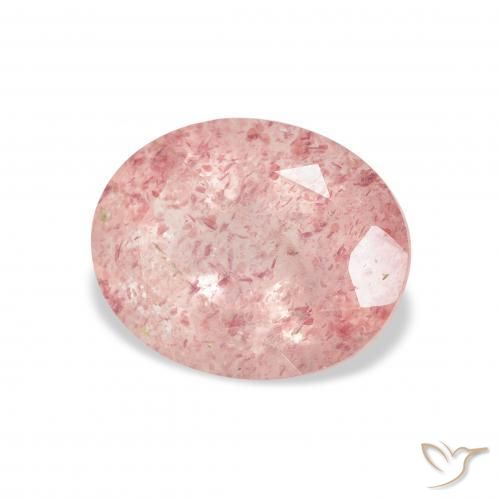 3.54 ct Pink Strawberry Quartz Stone, Natural Strawberry Quartz in Oval Facet Shape for Sale