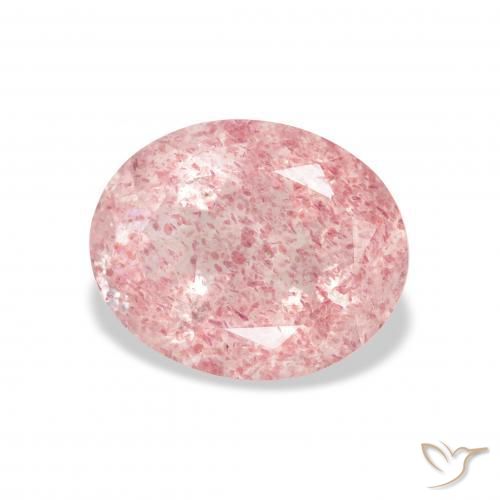 3.41 ct Pink Strawberry Quartz Stone, Natural Strawberry Quartz in Oval Facet Shape for Sale