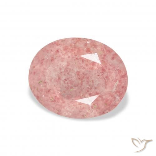 3.37 ct Pink Strawberry Quartz Stone, Natural Strawberry Quartz in Oval Facet Shape for Sale