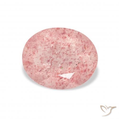 3.54 ct Pink Strawberry Quartz Stone, Natural Strawberry Quartz in Oval Facet Shape for Sale