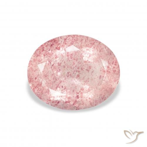 2.95ct Natural Light Pink Strawberry Quartz, Oval, Transparent
