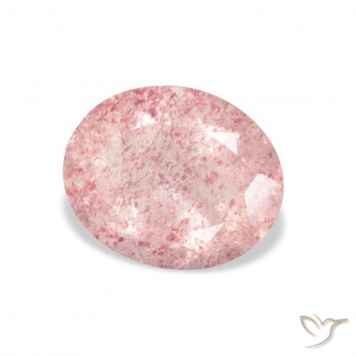 2.95 ct Pink Strawberry Quartz Stone, Natural Strawberry Quartz in Oval Facet Shape for Sale