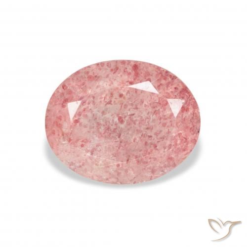 3.36ct Natural Bubblegum Pink Strawberry Quartz, Oval, Transparent