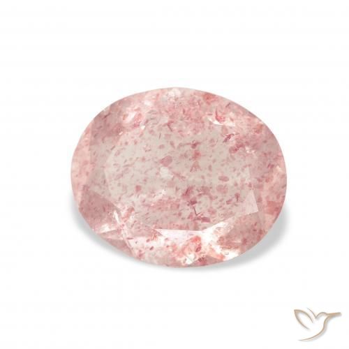 2.78 ct Pink Strawberry Quartz Stone, Natural Strawberry Quartz in Oval Facet Shape for Sale