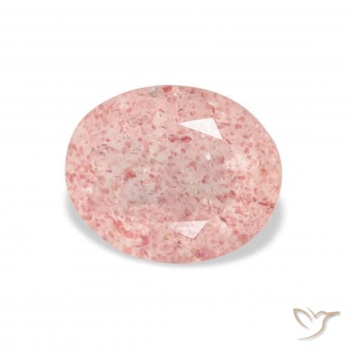 3.76 ct Pink Strawberry Quartz Stone, Natural Strawberry Quartz in Oval Facet Shape for Sale
