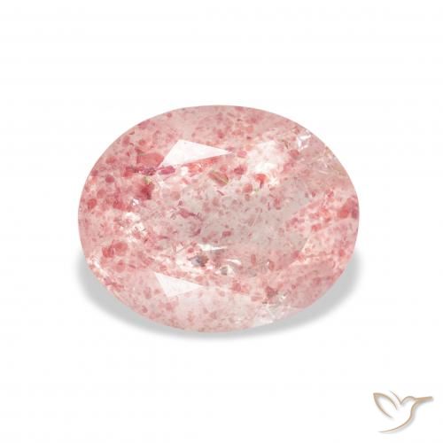 3.22ct Natural Light Pink Strawberry Quartz, Oval, Transparent