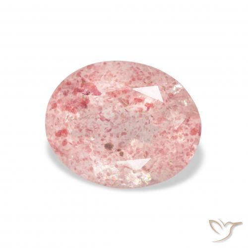 3.22 ct Pink Strawberry Quartz Stone, Natural Strawberry Quartz in Oval Facet Shape for Sale
