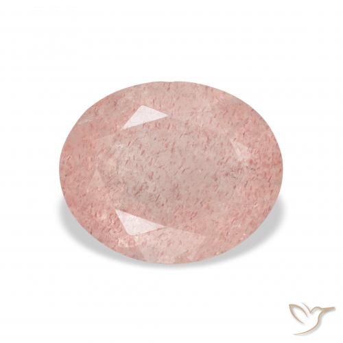 3.48ct Natural Medium Pink Strawberry Quartz, Oval, Transparent