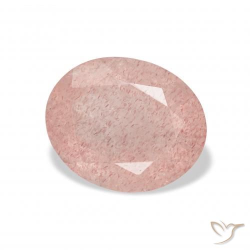 3.48 ct Pink Strawberry Quartz Stone, Natural Strawberry Quartz in Oval Facet Shape for Sale