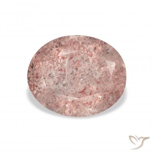 3.21ct Natural Light Rosewood Pink Strawberry Quartz, Oval, Transparent