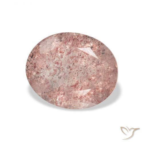 3.21 ct Pink Strawberry Quartz Stone, Natural Strawberry Quartz in Oval Facet Shape for Sale