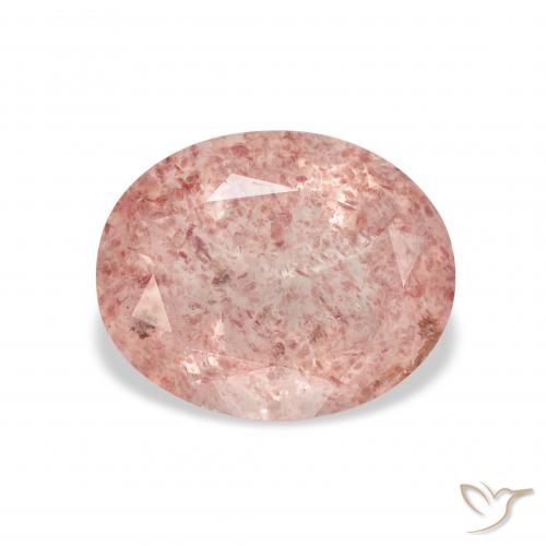 3.65ct Natural Orange Pink Strawberry Quartz, Oval, Transparent