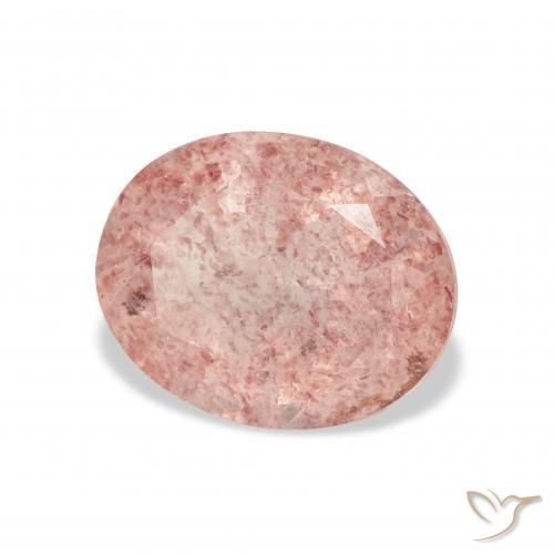 3.65 ct Pink Strawberry Quartz Stone, Natural Strawberry Quartz in Oval Facet Shape for Sale