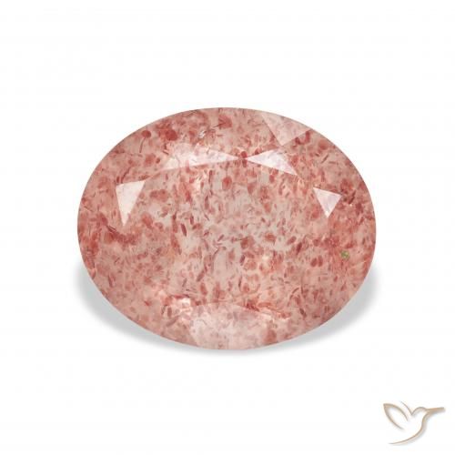 3.29ct Natural Medium Pink Strawberry Quartz, Oval, Transparent