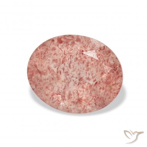 3.29 ct Pink Strawberry Quartz Stone, Natural Strawberry Quartz in Oval Facet Shape for Sale
