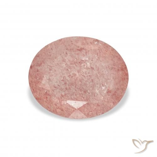 3.68ct Natural Earthy Pink Strawberry Quartz, Oval, Transparent