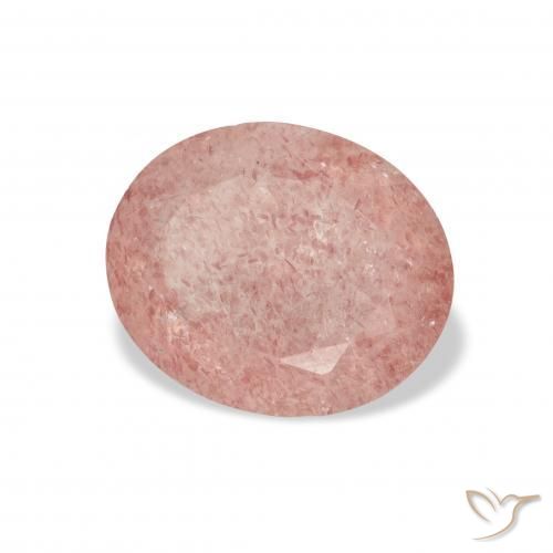 3.68 ct Pink Strawberry Quartz Stone, Natural Strawberry Quartz in Oval Facet Shape for Sale
