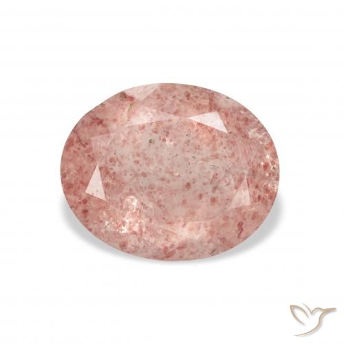 3.13ct Natural Earthy Pink Strawberry Quartz, Oval, Transparent