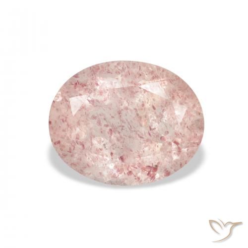 3.40ct Natural Light Pink Strawberry Quartz, Oval, Transparent