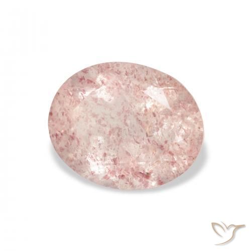 3.40 ct Pink Strawberry Quartz Stone, Natural Strawberry Quartz in Oval Facet Shape for Sale