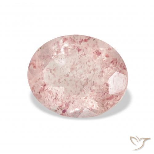 3.42 ct Pink Strawberry Quartz Stone, Natural Strawberry Quartz in Oval Facet Shape for Sale