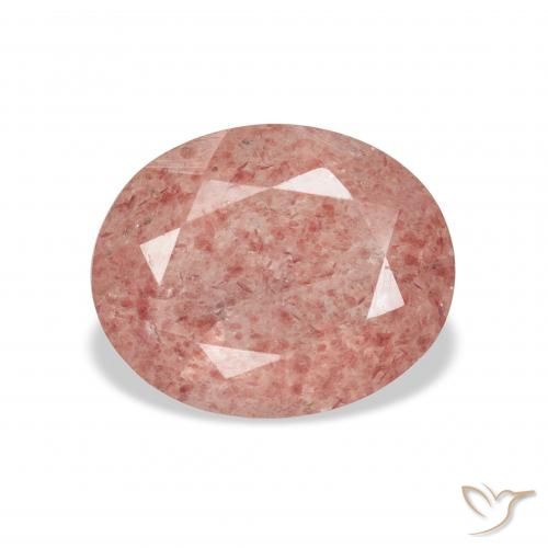 3.38ct Natural Raspberry Pink Strawberry Quartz, Oval, Transparent