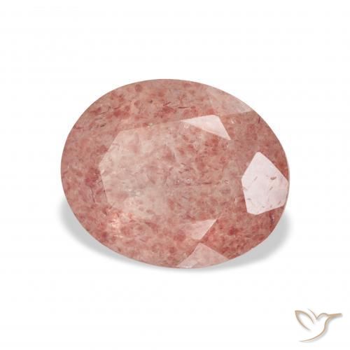 3.38 ct Pink Strawberry Quartz Stone, Natural Strawberry Quartz in Oval Facet Shape for Sale
