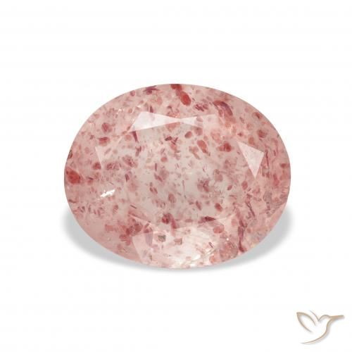 3.64ct Natural Medium Pink Strawberry Quartz, Oval, Transparent